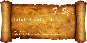 Toldi Szaniszló névjegykártya